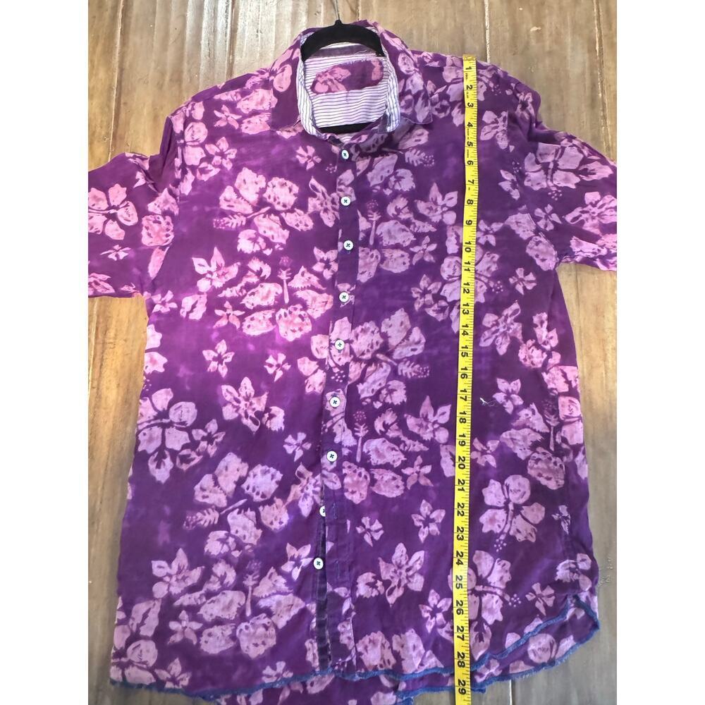 Arnold Zimberg Mens Purple Lightweight Button Down Shirt Bold Colorful SIZE S/M - Picture 7 of 8